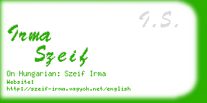 irma szeif business card